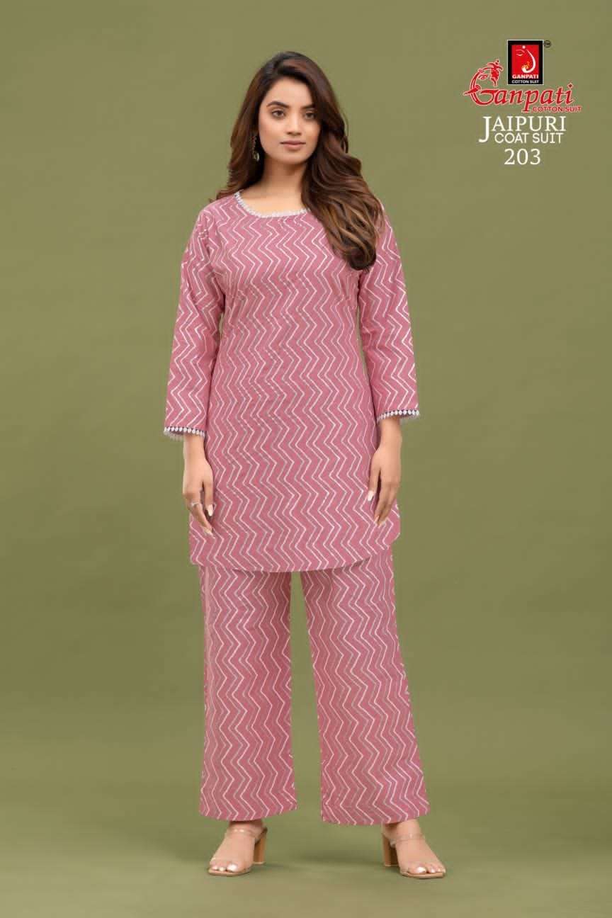 Ganpati Coord Set vol 2 Jaipuri Cotton Kurti Wholesale catalog