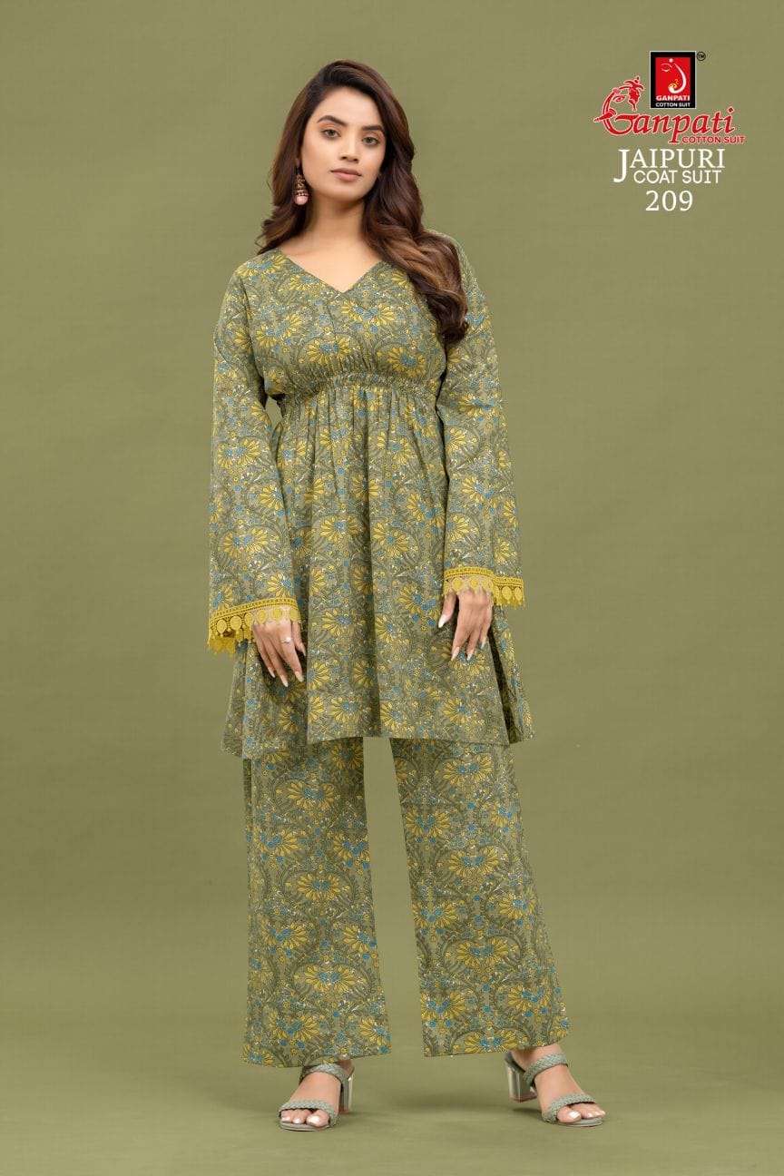 Ganpati Coord Set vol 2 Jaipuri Cotton Kurti Wholesale catalog