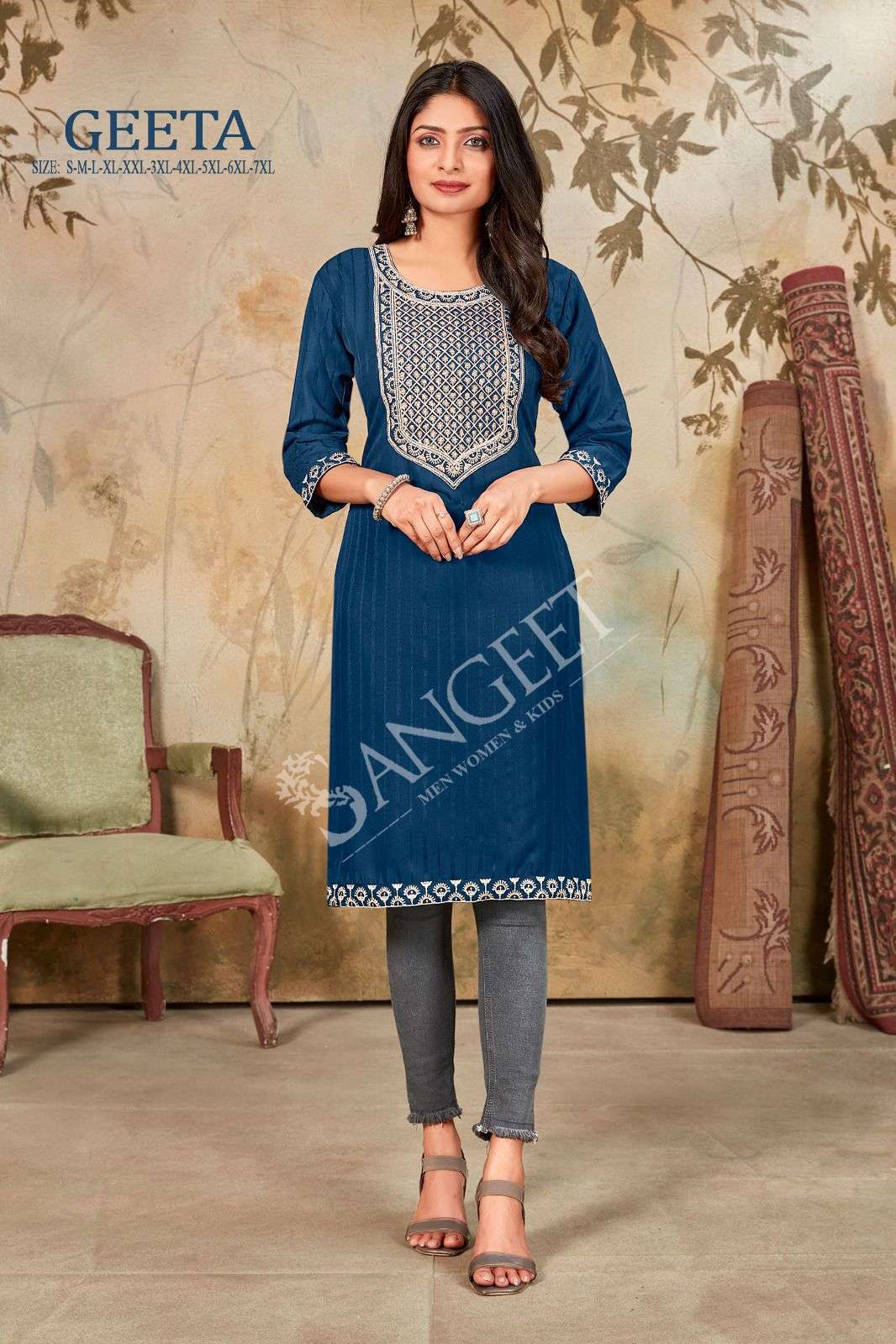 GEETA HEAVY RAYON Kurti Wholesale catalog