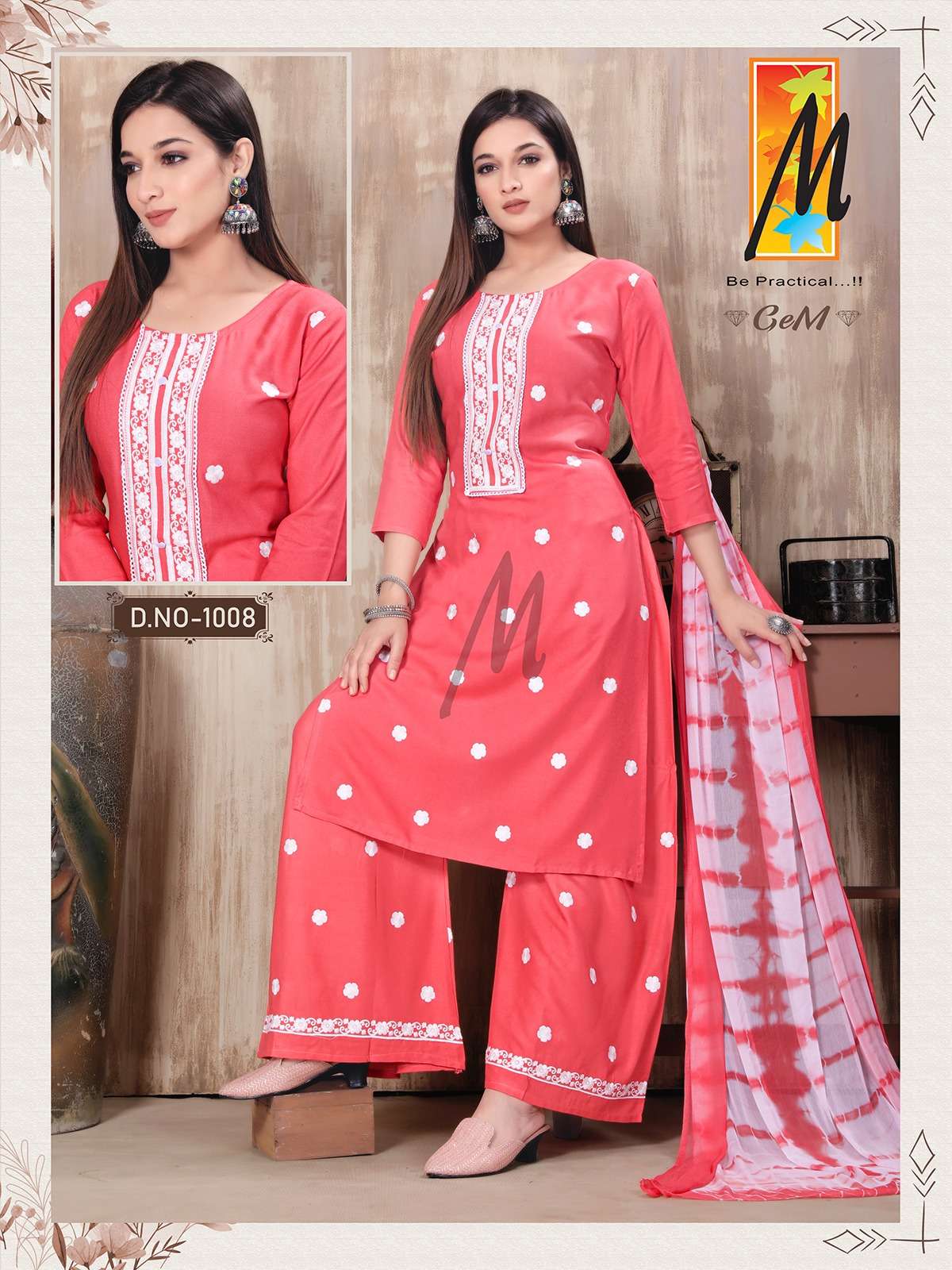 GeM  Reyon Embroidery Kurti Wholesale catalog