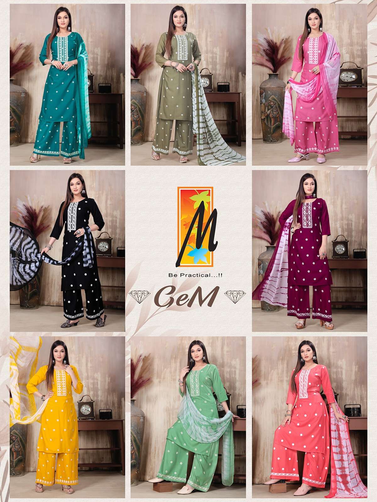GeM  Reyon Embroidery Kurti Wholesale catalog