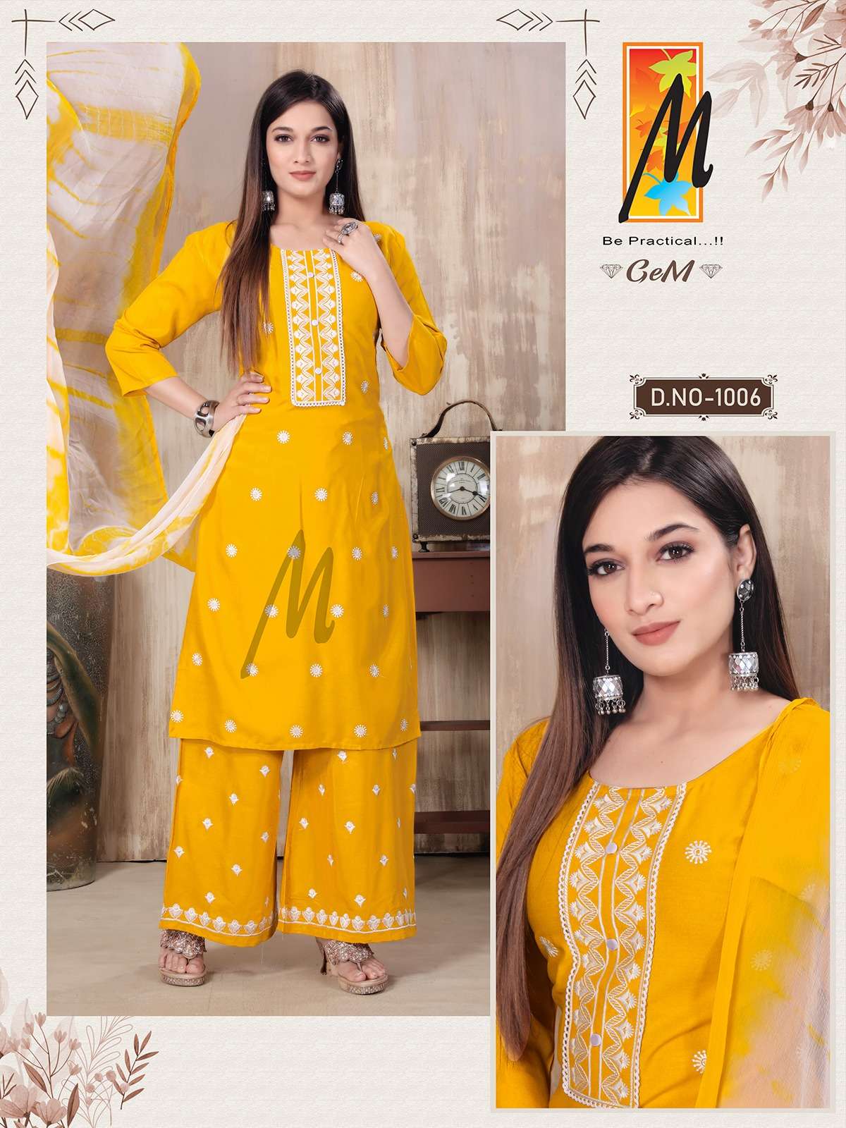 GeM  Reyon Embroidery Kurti Wholesale catalog