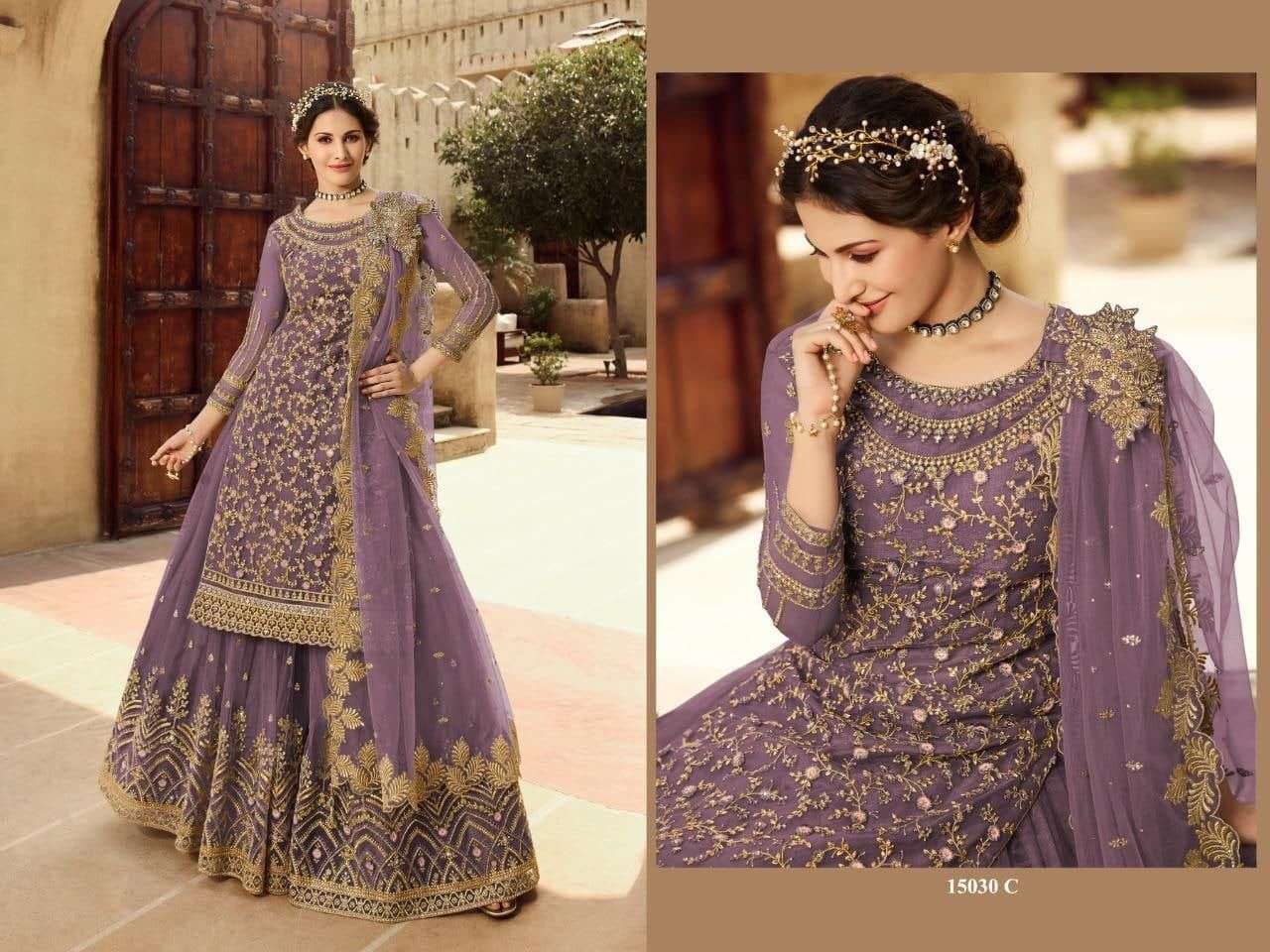 Glossy Simar Amyra Shaivi 15030 Colors Salwar kameez Wholesale catalog