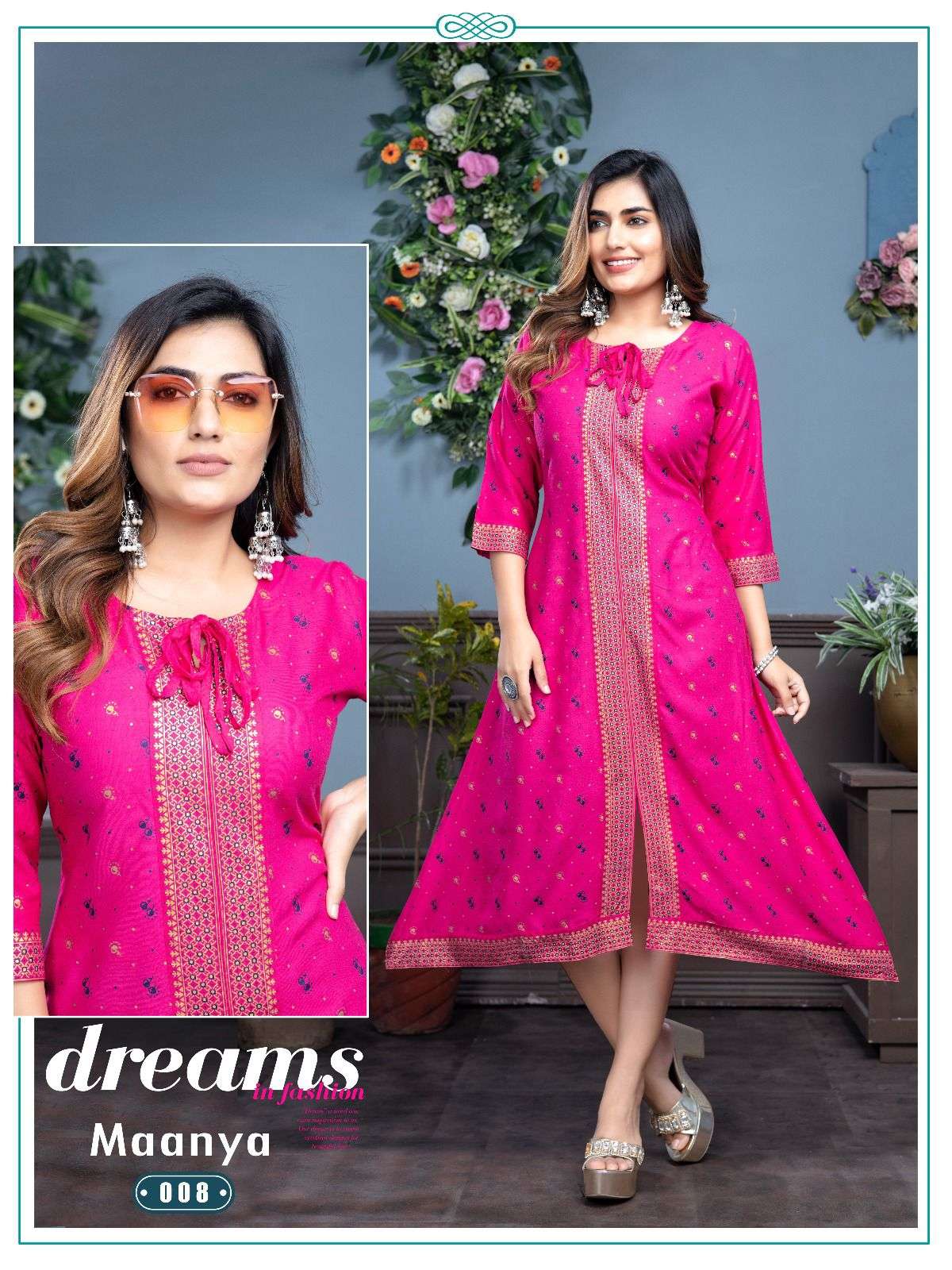 Rayon Designer Partywear Kurti With Gold Print Online - Shop online women  fashion, indo-western, ethnic wear, sari, suits, kurtis, watches, gifts.