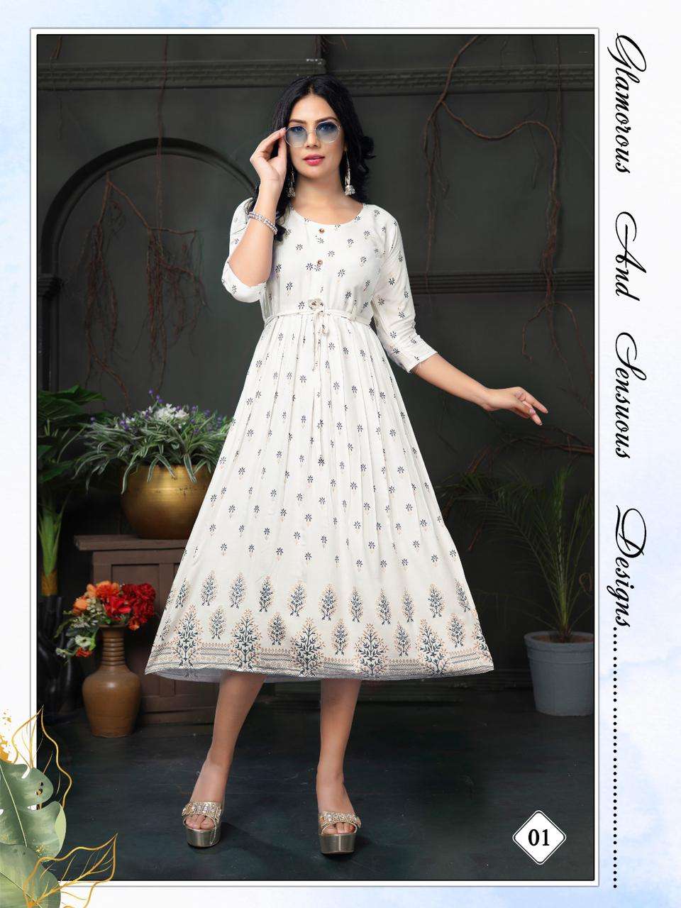 Golden Malini Reyon Plain Kurti Wholesale catalog