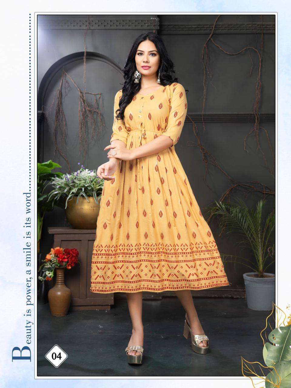 Golden Malini Reyon Plain Kurti Wholesale catalog