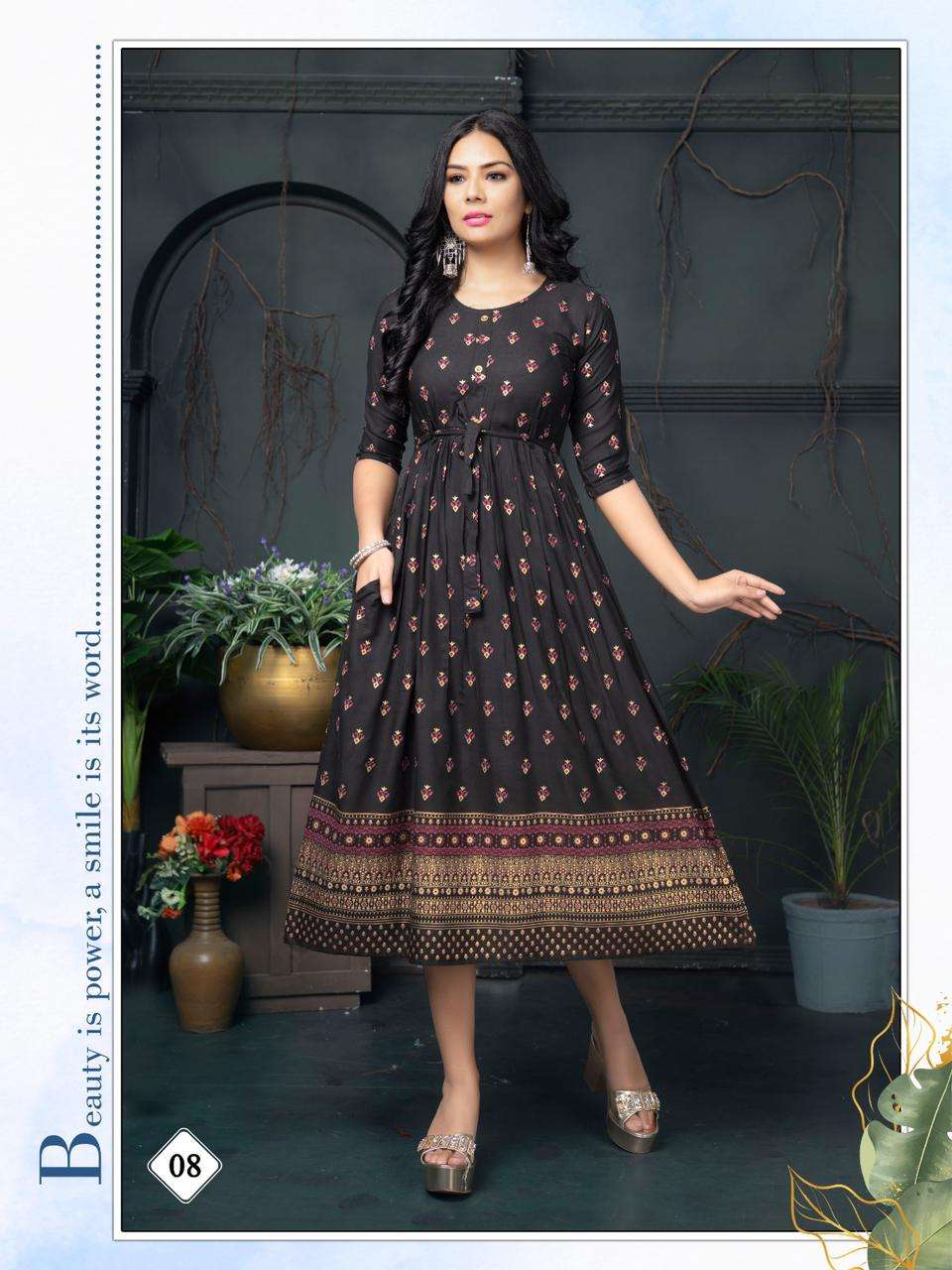 Golden Malini Reyon Plain Kurti Wholesale catalog
