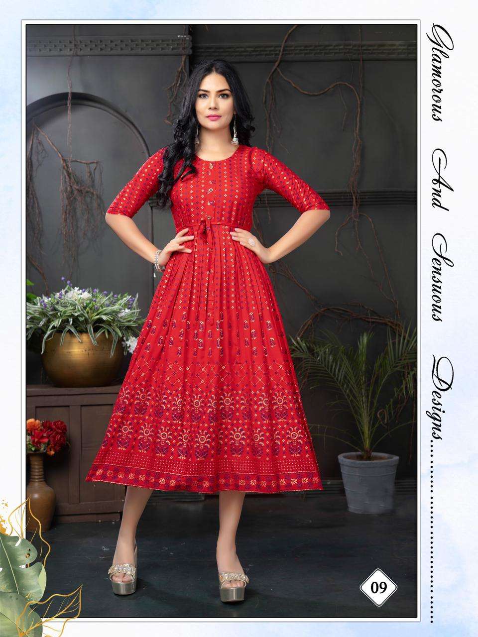 Golden Malini Reyon Plain Kurti Wholesale catalog