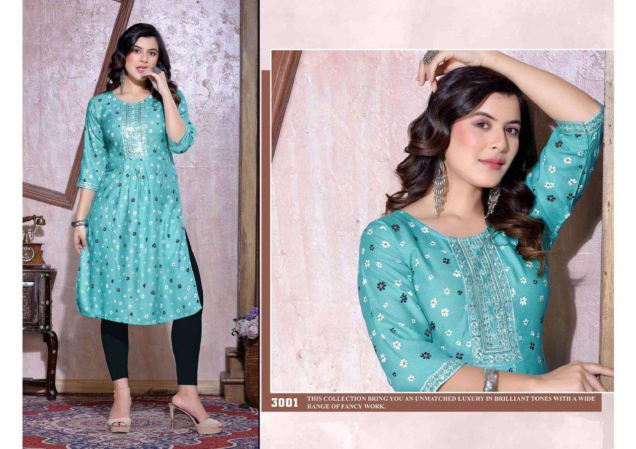 Golden Qushi Naira Cut Kurti Wholesale catalog