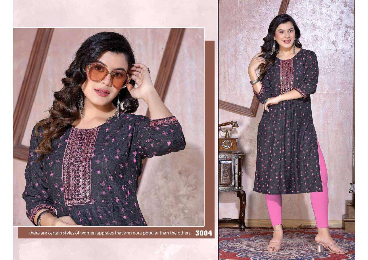 Golden Qushi Naira Cut Kurti Wholesale catalog