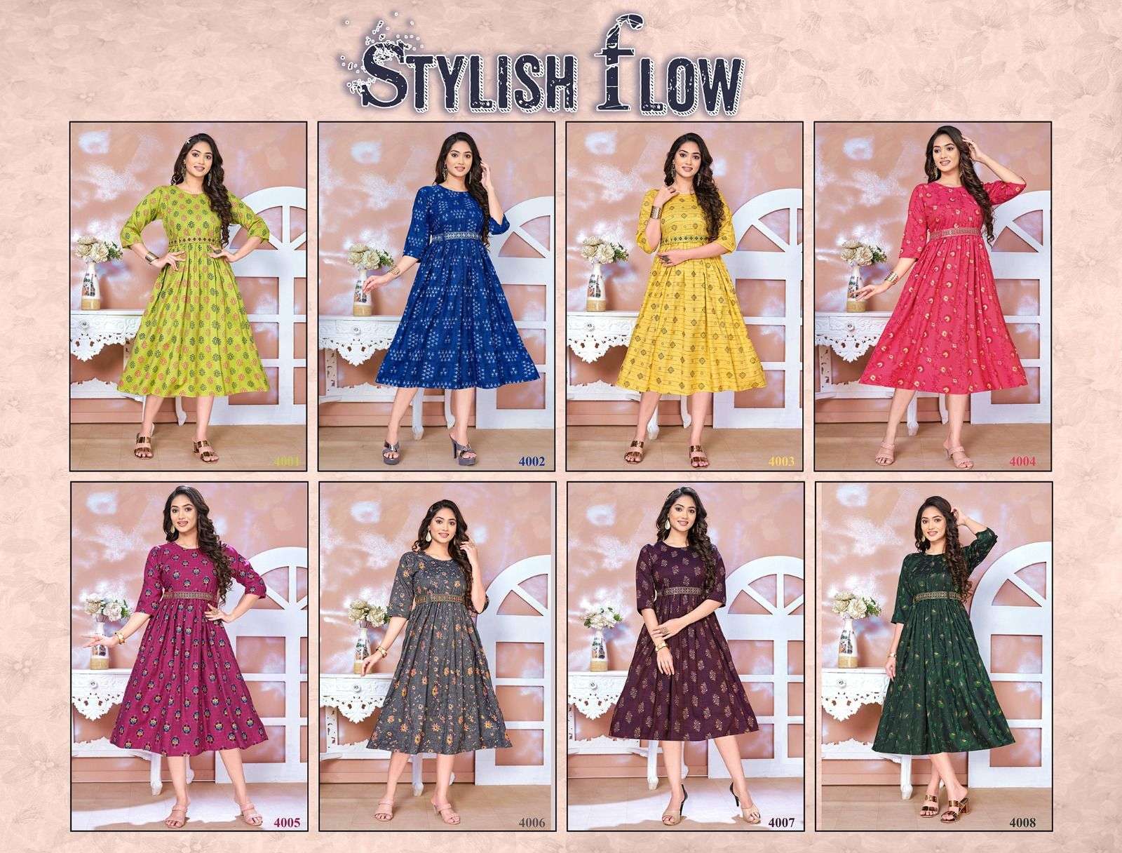 GOLDEN STYLE FLOW VOL - 1 DESIGNER  KURTI WHOLESALE CATALOG