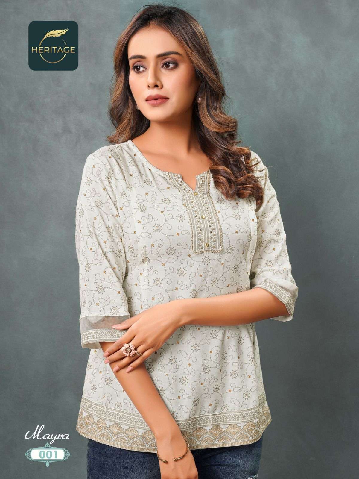 HERITAGE COLLECTION MAYRA DESIGNER SHORT KURTI WHOLESALE CATALOG