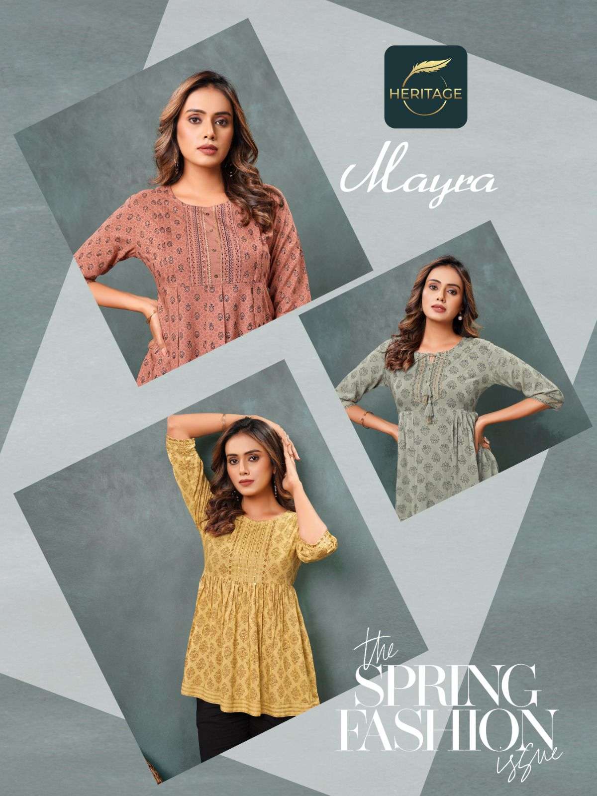 HERITAGE COLLECTION MAYRA DESIGNER SHORT KURTI WHOLESALE CATALOG