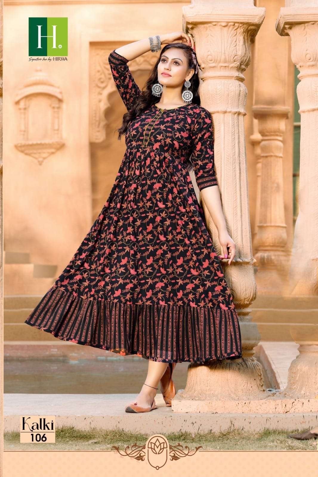 HIRWA Kalki Long Gown Kurti Wholesale catalog