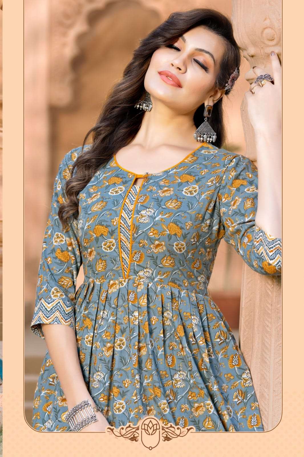 Buy Ecrin Rayon Rajasthani Printed Anarkali Maternity Feeding Gown Kurti  For Women Online at Best Prices in India - JioMart.