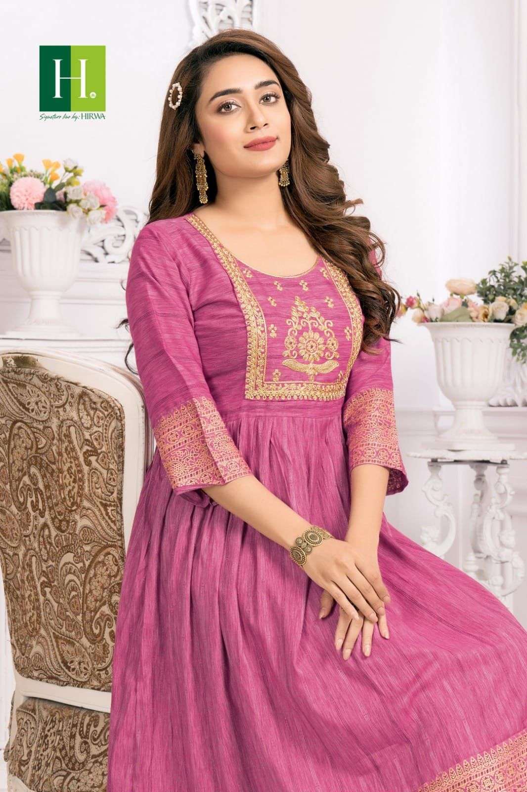 HIRWA Kylie Festive wear Ghera Kurti Wholesale catalog