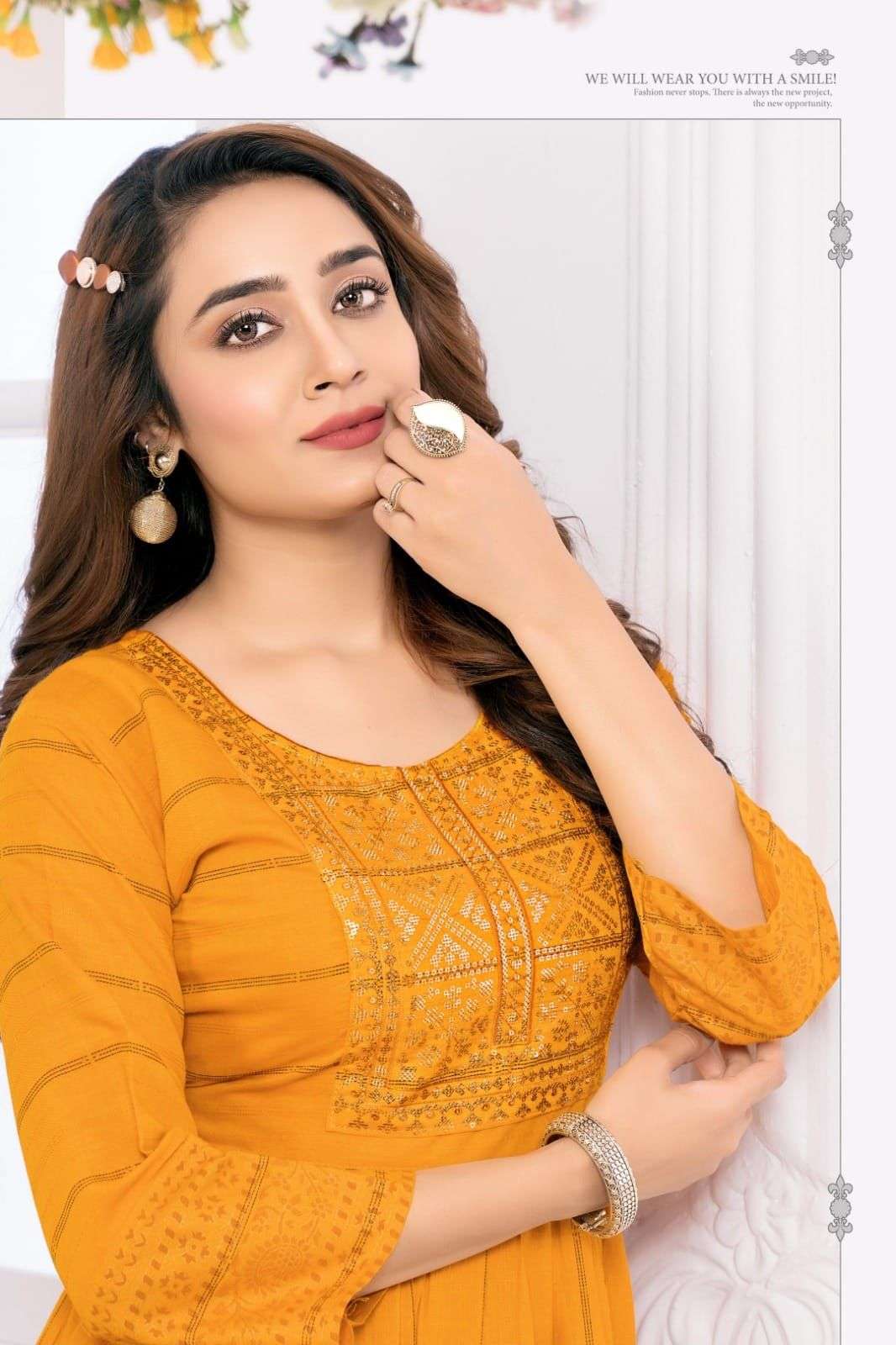 HIRWA Kylie Festive wear Ghera Kurti Wholesale catalog