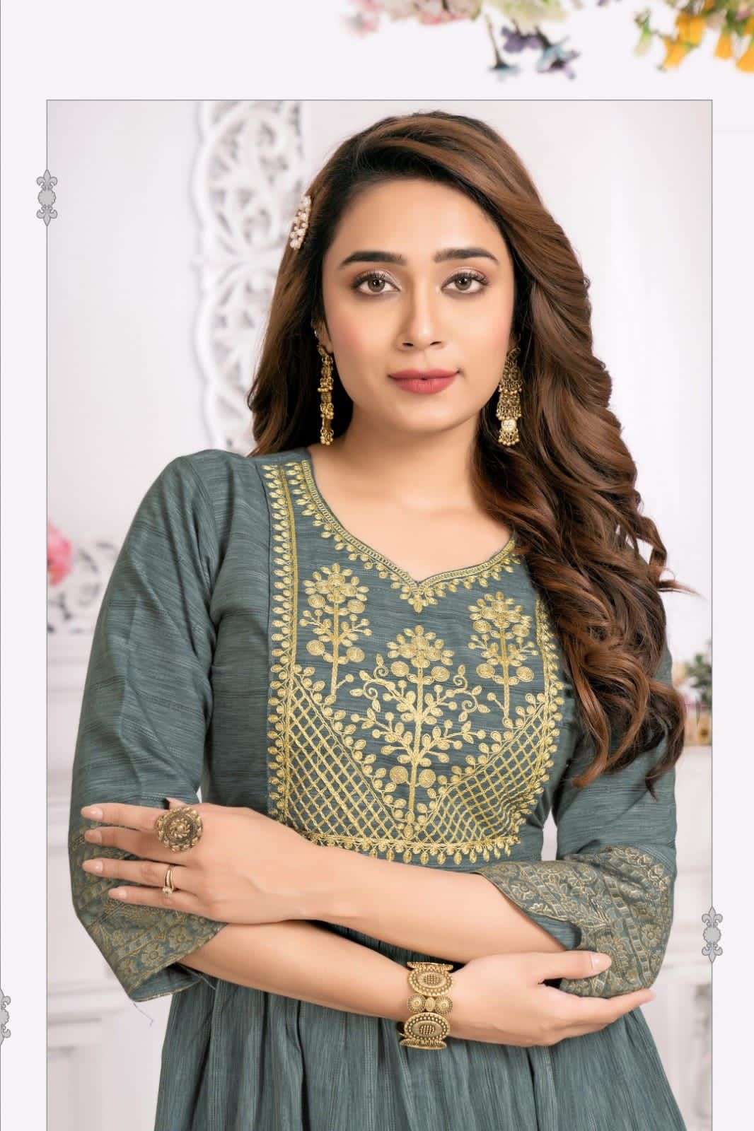HIRWA Kylie Festive wear Ghera Kurti Wholesale catalog
