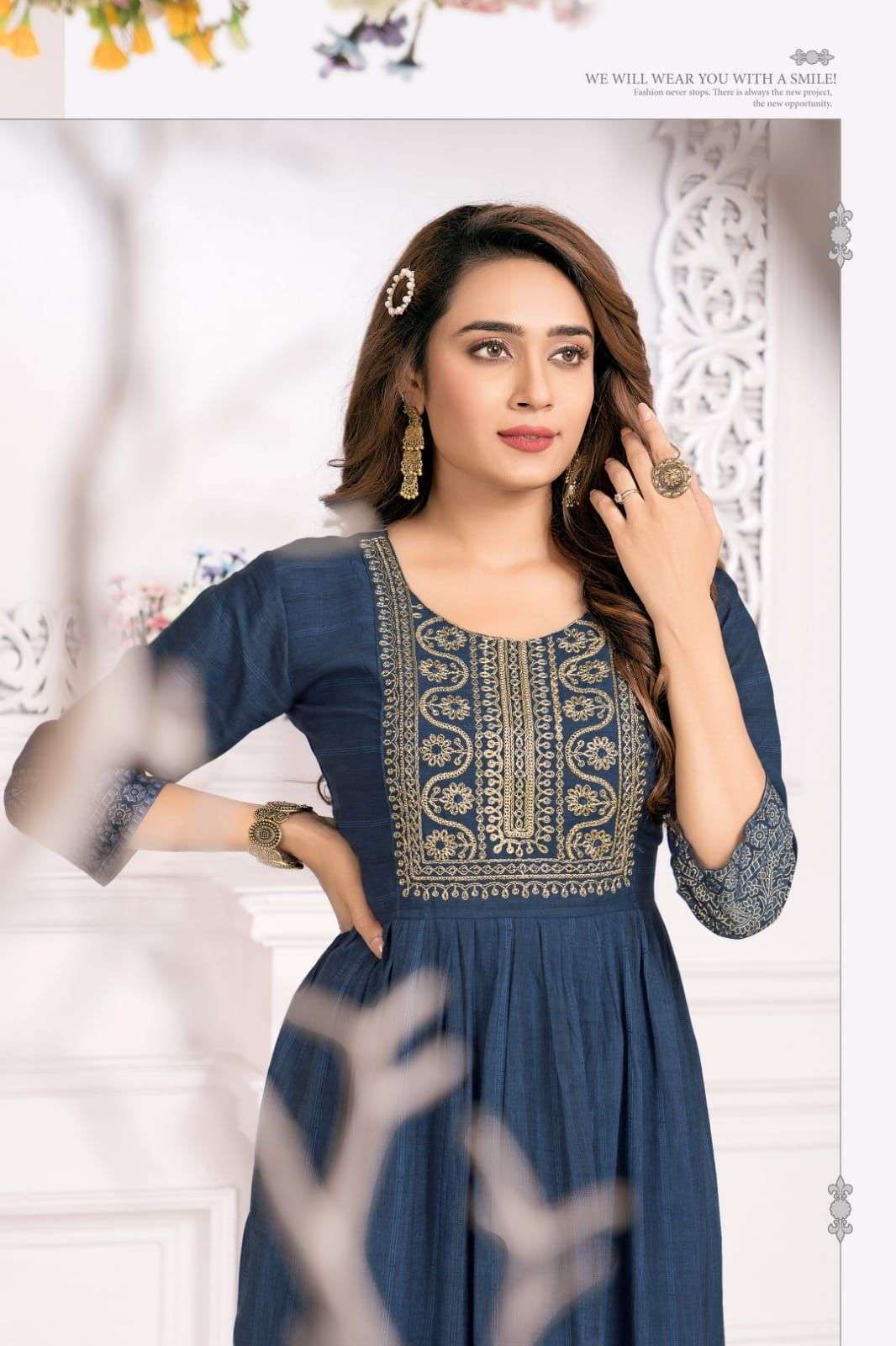 HIRWA Kylie Festive wear Ghera Kurti Wholesale catalog