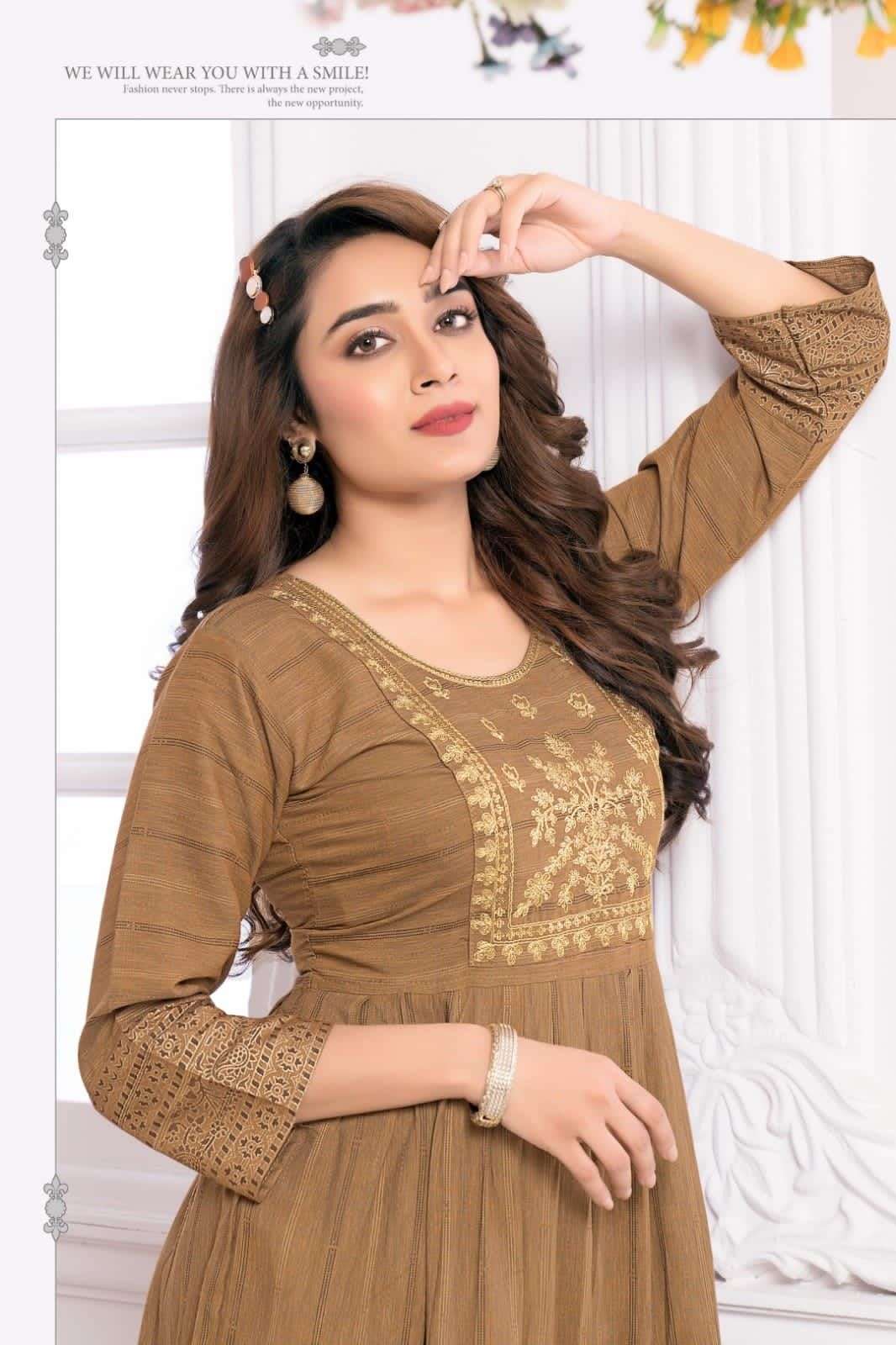 HIRWA Kylie Festive wear Ghera Kurti Wholesale catalog