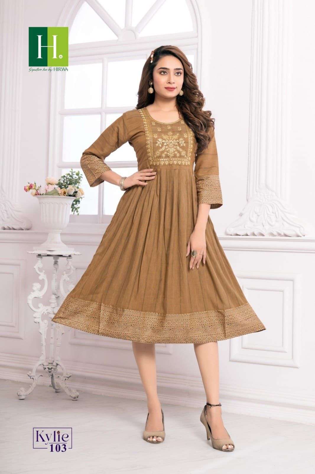 HIRWA Kylie Festive wear Ghera Kurti Wholesale catalog
