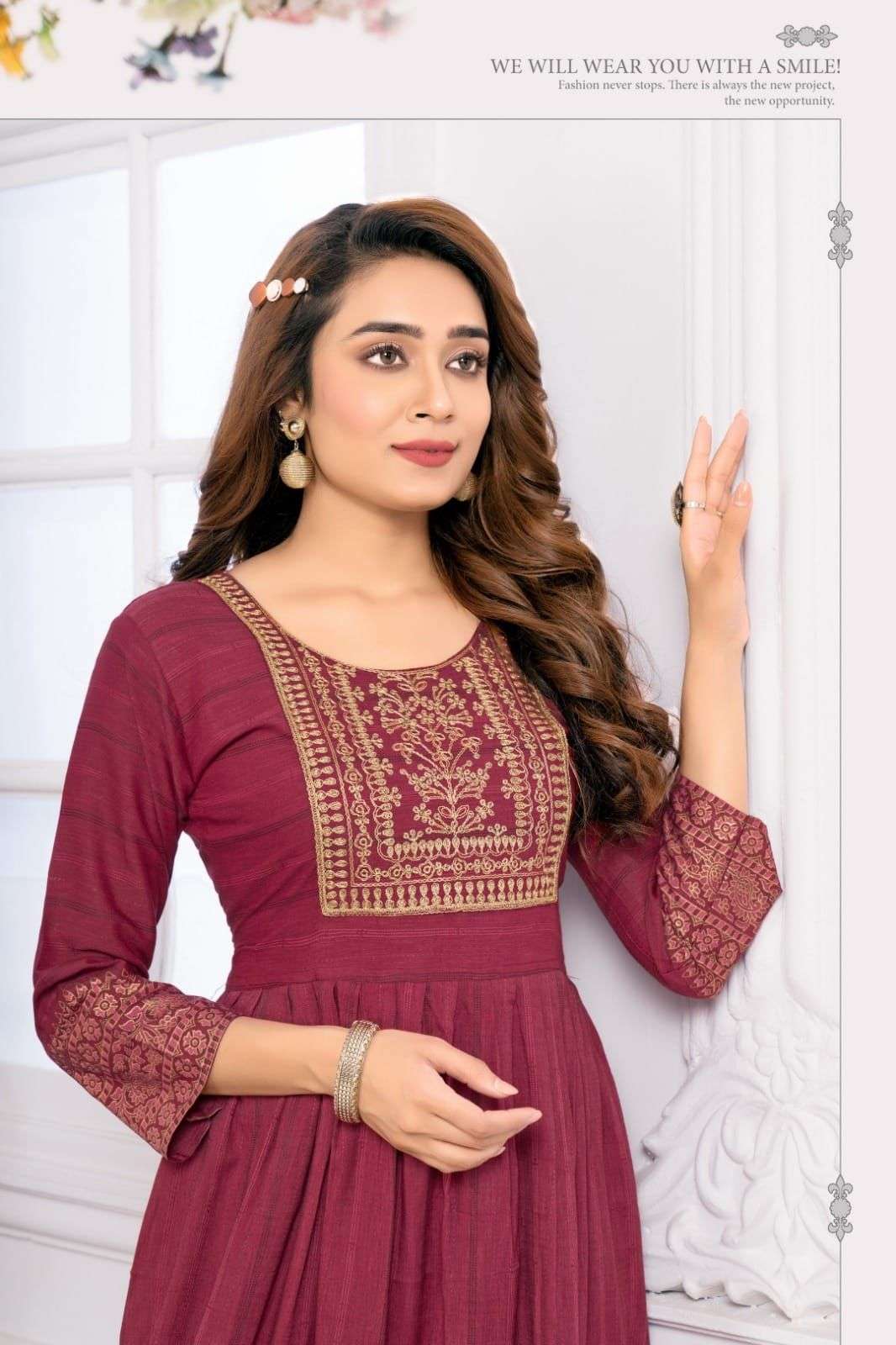 HIRWA Kylie Festive wear Ghera Kurti Wholesale catalog