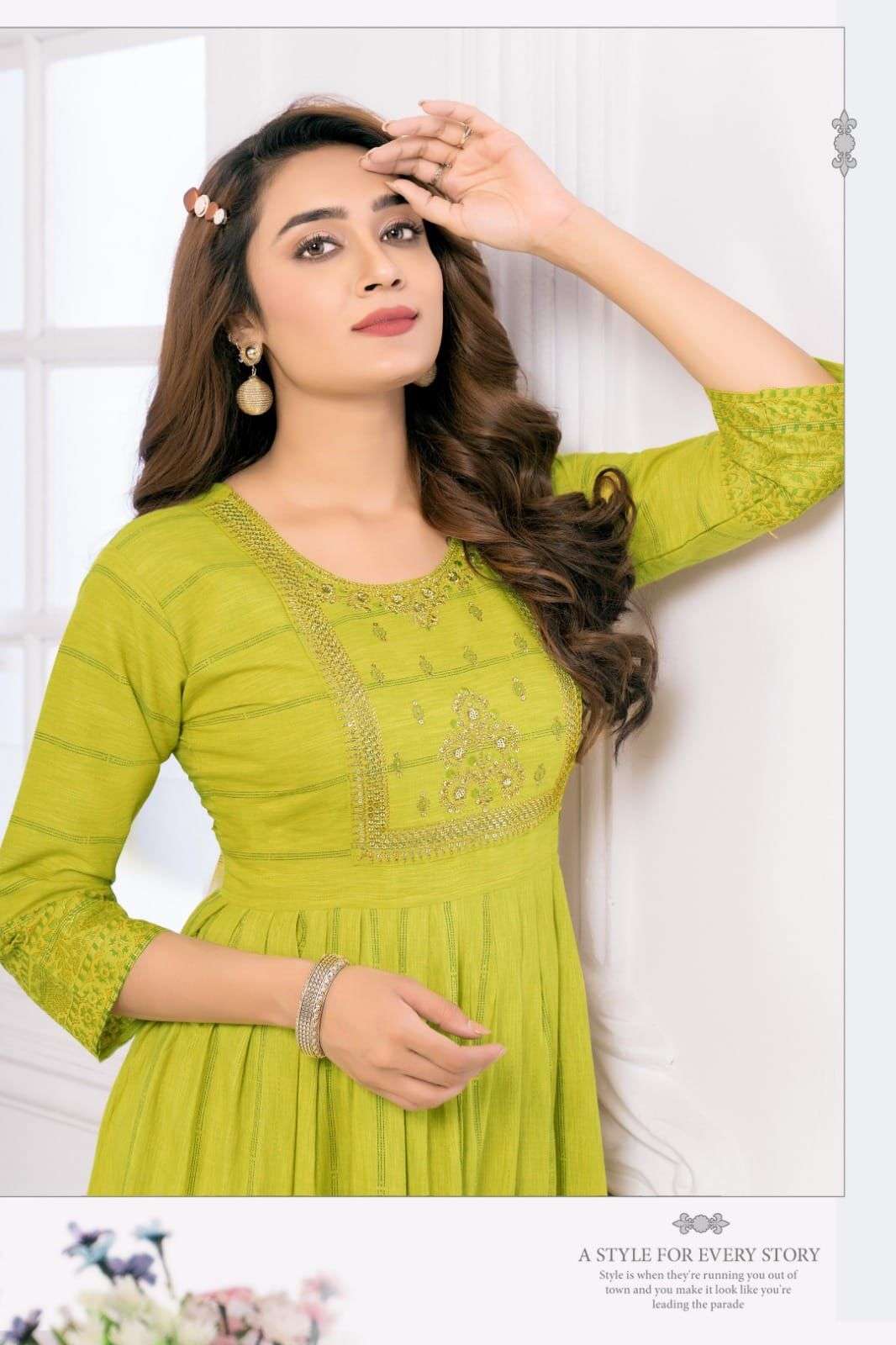 HIRWA Kylie Festive wear Ghera Kurti Wholesale catalog