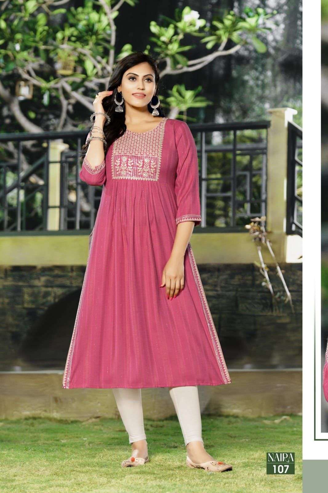 HIRWA NAIRA Vol.3 Naira cut kurti Wholesale catalog