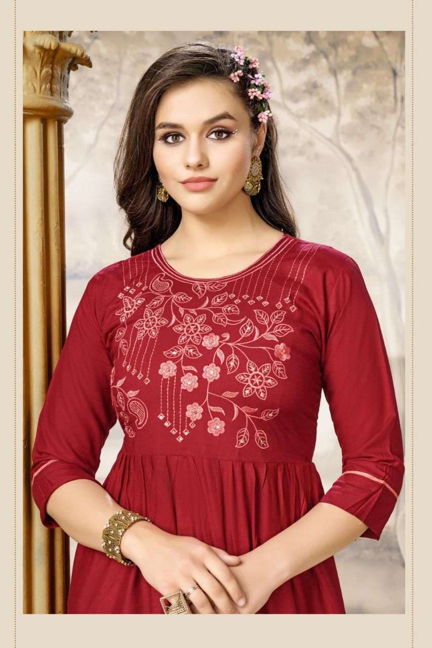 HIRWA SAMIKSHA VOL.1 Ghera Kurtis Wholesale catalog