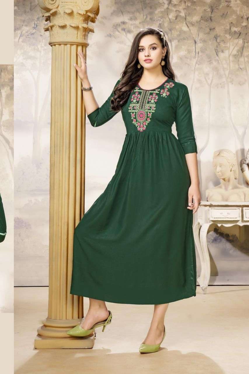 HIRWA SAMIKSHA VOL.1 Ghera Kurtis Wholesale catalog