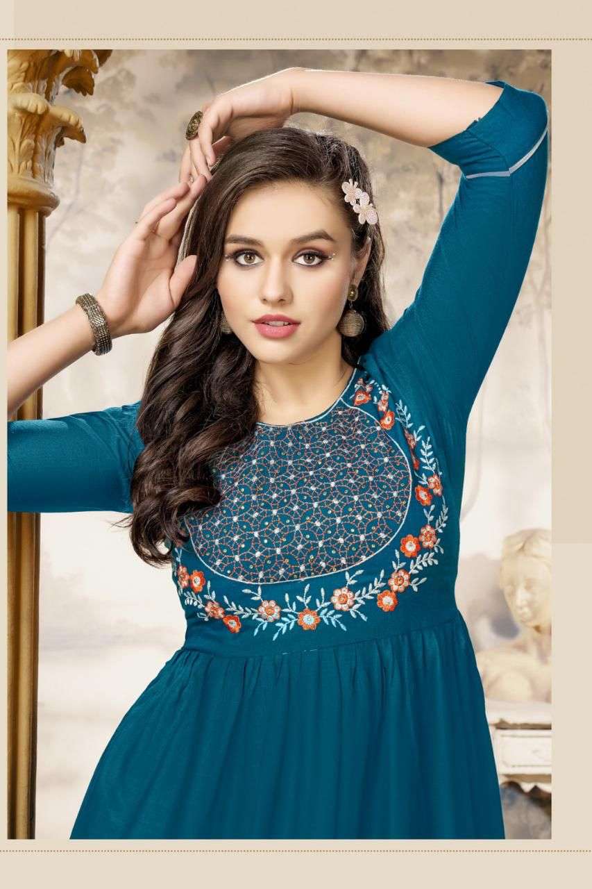 HIRWA SAMIKSHA VOL.1 Ghera Kurtis Wholesale catalog
