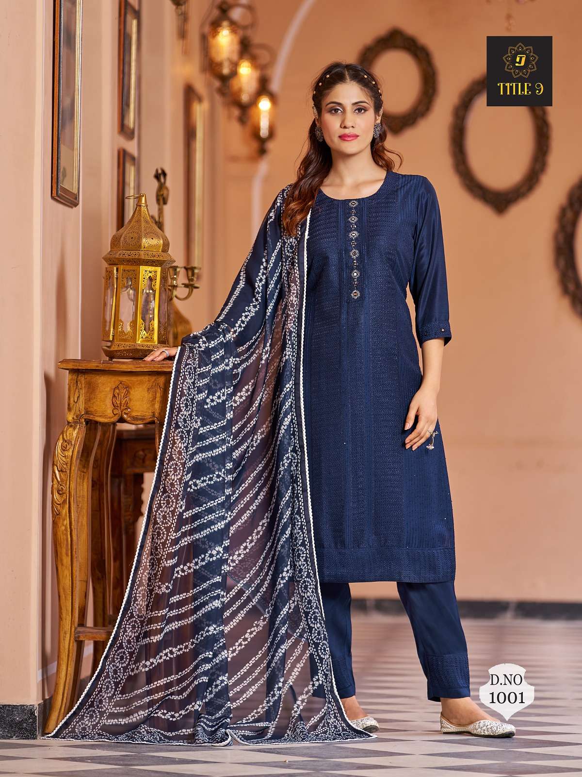 Rayon Embroidery work Naira Cut Kurti, Pants and Dupatta – Paahee