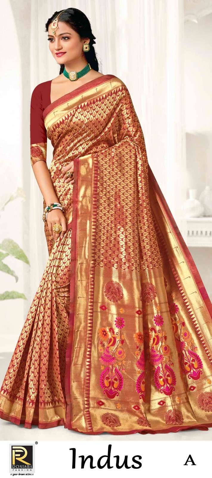 INDUS  BY RONISHA SAREE BANARASI SILK FABRICS SUPER HIT COLLECTION 