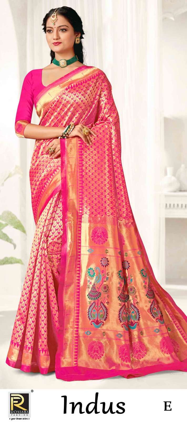 INDUS  BY RONISHA SAREE BANARASI SILK FABRICS SUPER HIT COLLECTION 
