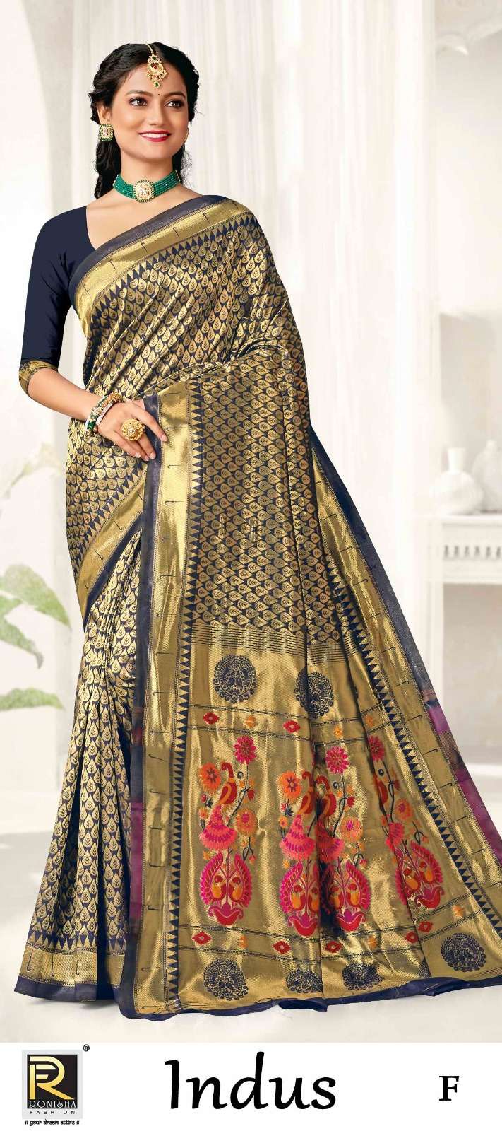 INDUS  BY RONISHA SAREE BANARASI SILK FABRICS SUPER HIT COLLECTION 