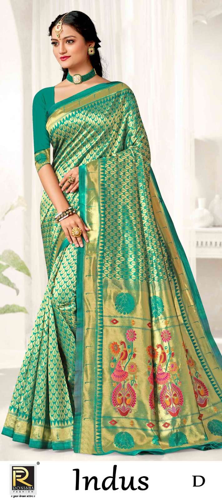 INDUS  BY RONISHA SAREE BANARASI SILK FABRICS SUPER HIT COLLECTION 