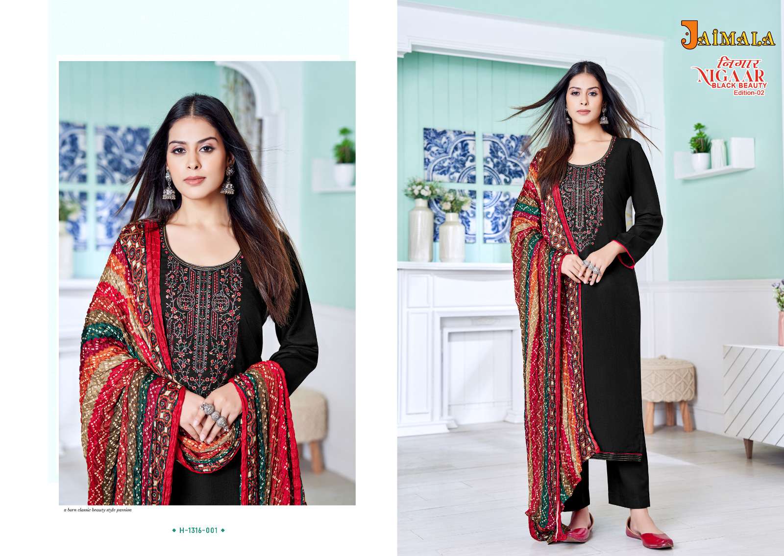 JAIMALA by Alok Suit NIGAAR BLACK BEAUTY EDITION 2 Dress Materials Wholesale catalog