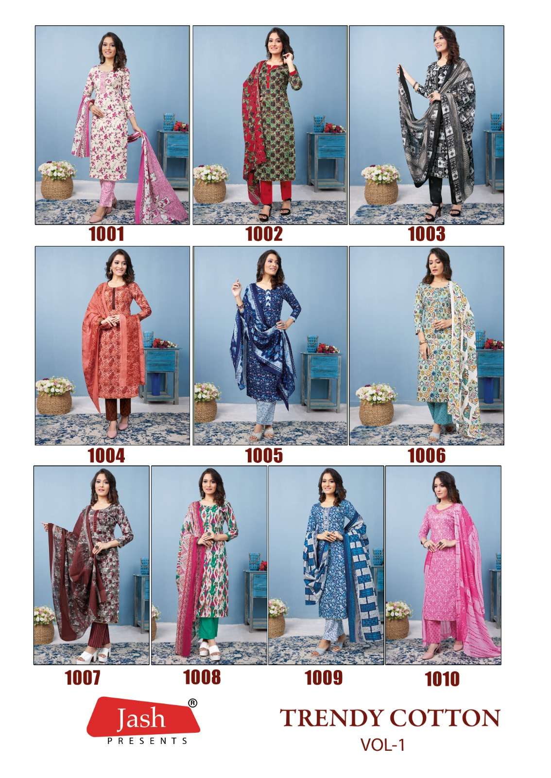 Jash Trendy Cotton Vol-1 – Kurti Pant With Dupatta