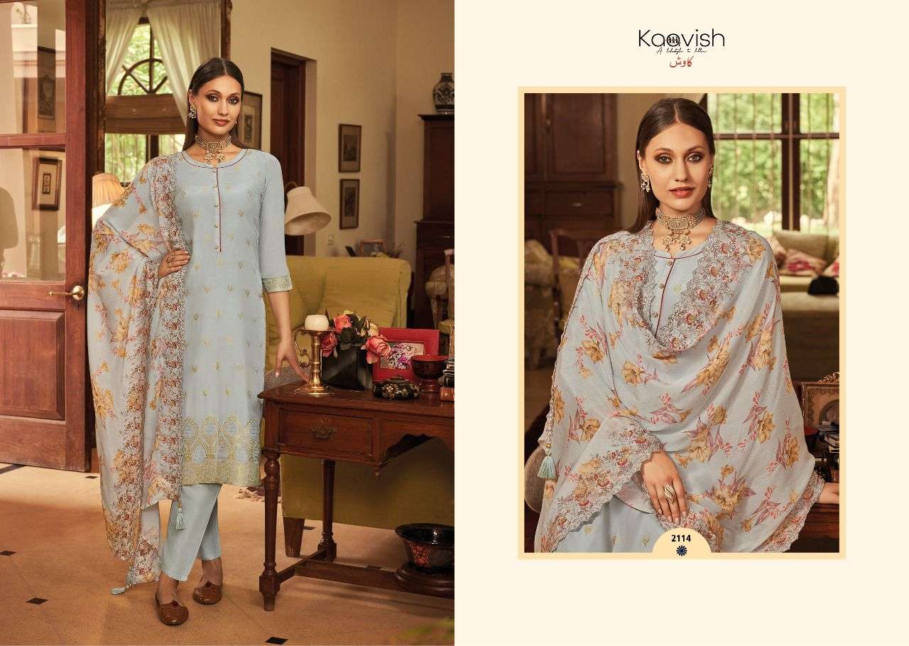 KAAVISH ZAHRA PURE MAUSLIN SILK Pakistani Suits Wholesale catalog