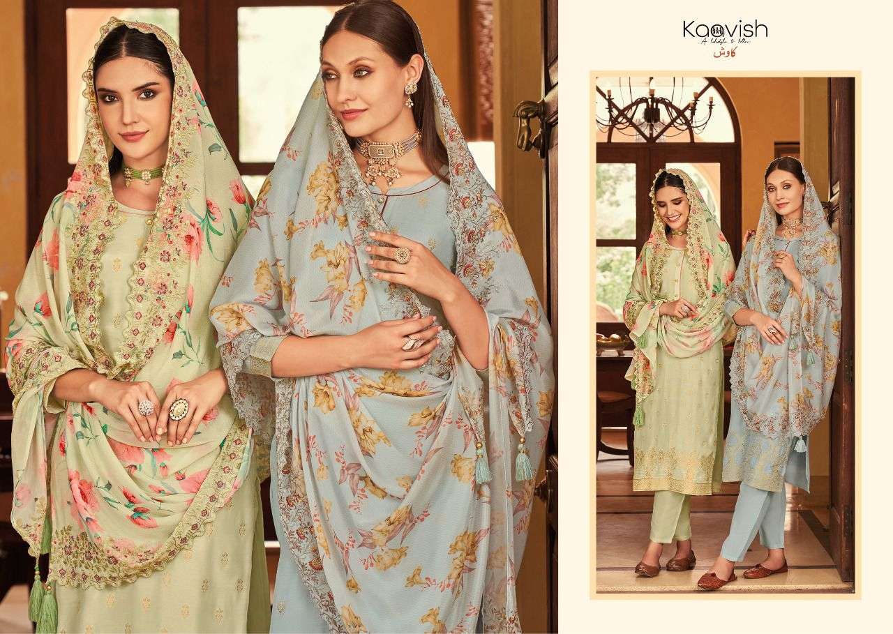 KAAVISH ZAHRA PURE MAUSLIN SILK Pakistani Suits Wholesale catalog