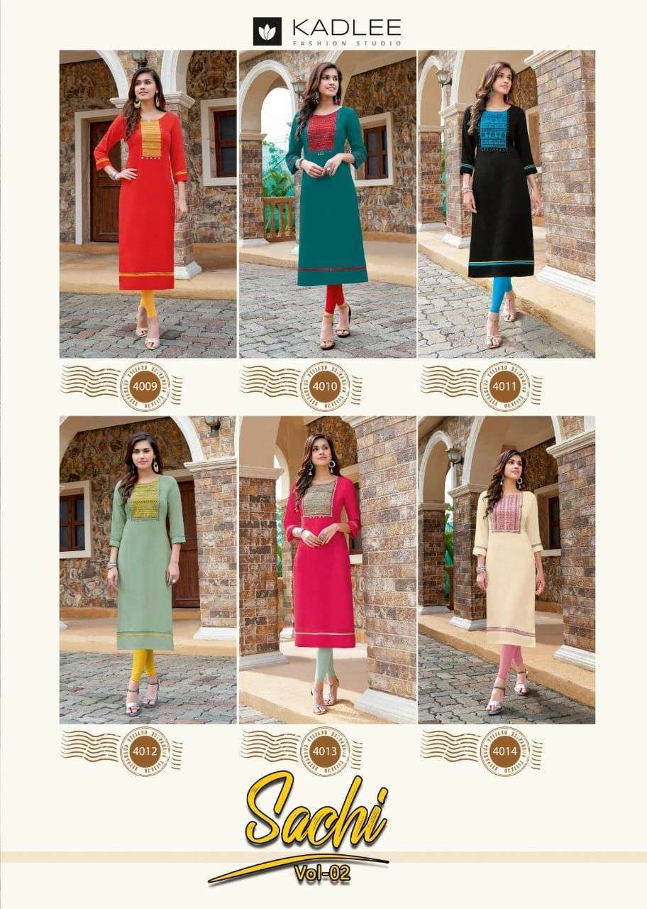 Kadlee Sachi 2 Rayon Kurti Wholesale catalog