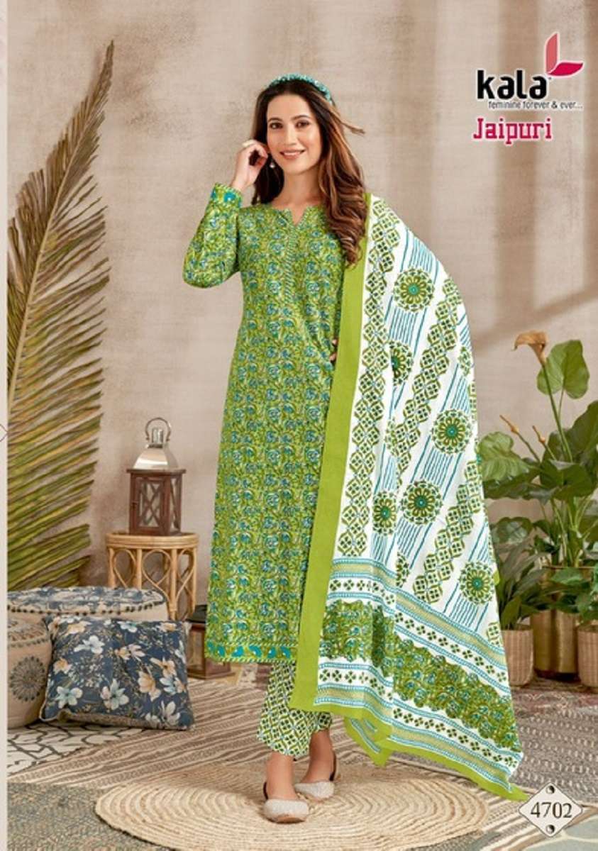 jaipuri print kurti pant set at Rs.540/Piece in jaipur offer by Rukma  Fabrics