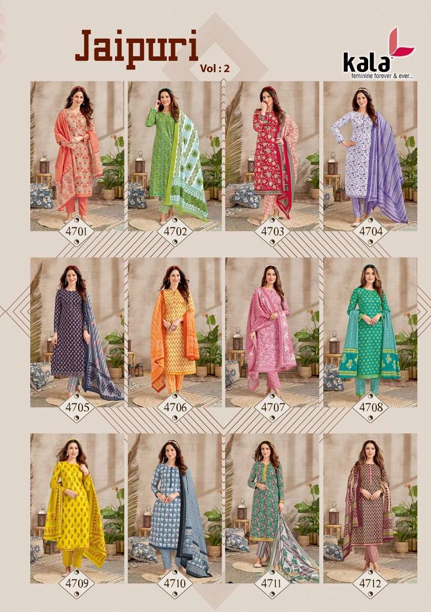 Kala Jaipuri Vol-2 – Kurti Pant With Dupatta