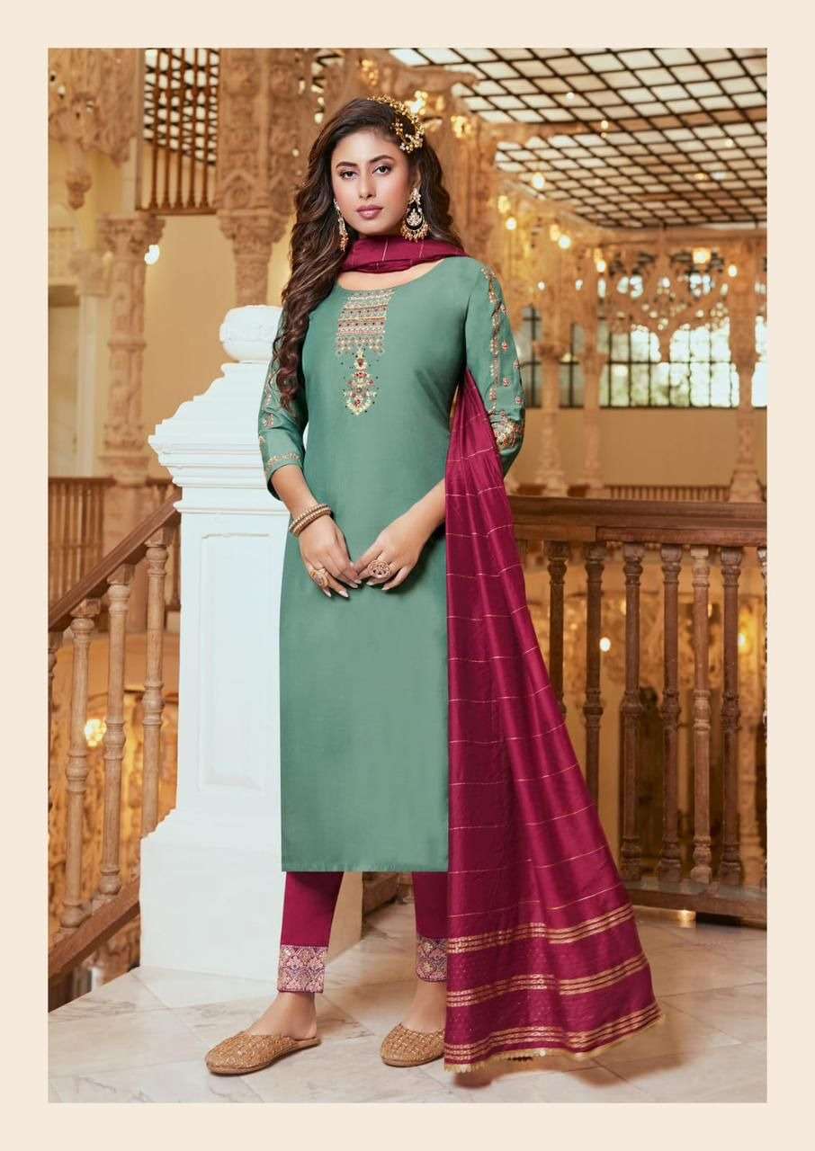 Kasbee Shanvi Vol 1 Rayon Weaving Chinon Readymade Dress Wholesale catalog