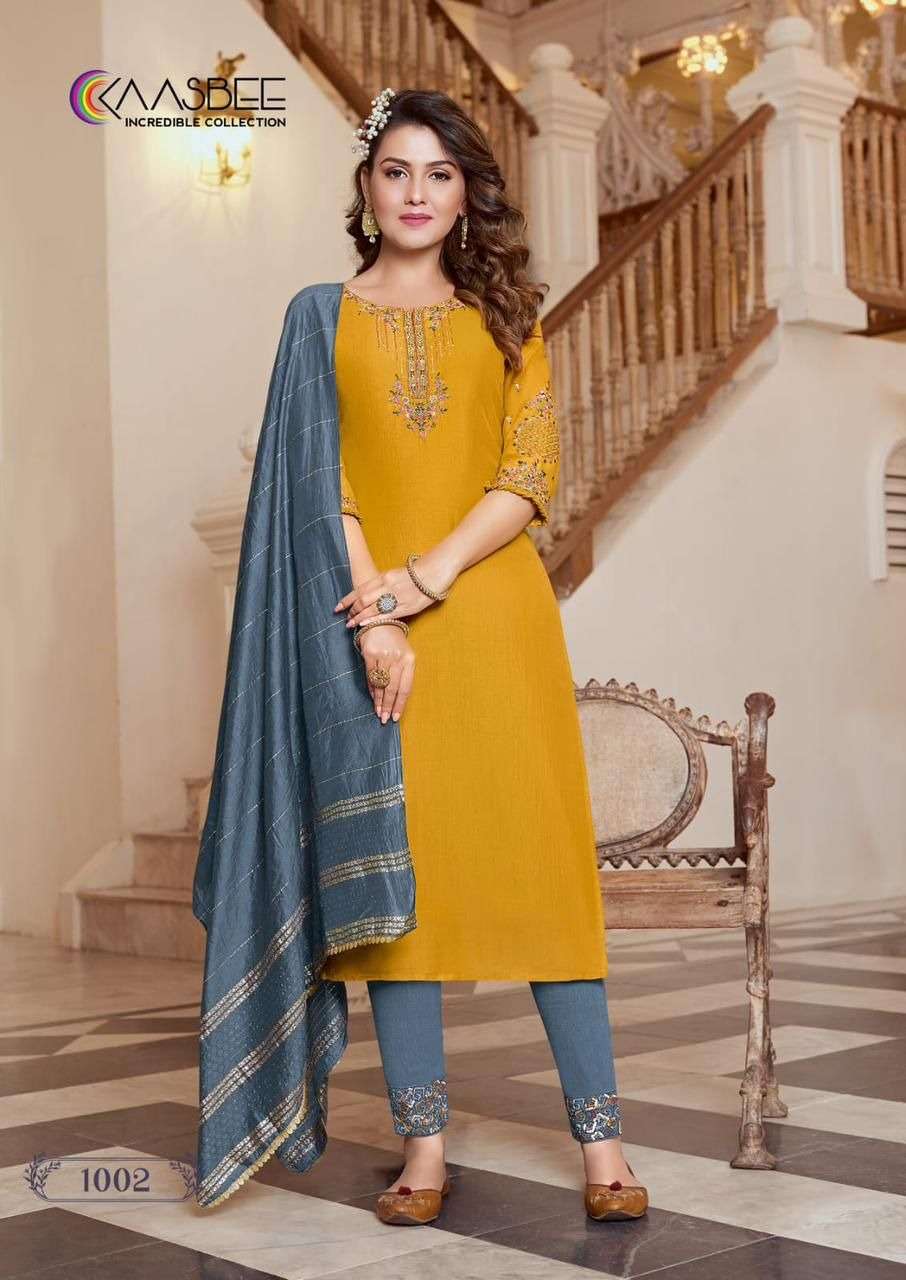Kasbee Shanvi Vol 1 Rayon Weaving Chinon Readymade Dress Wholesale catalog