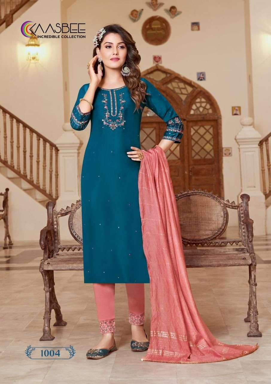 Kasbee Shanvi Vol 1 Rayon Weaving Chinon Readymade Dress Wholesale catalog