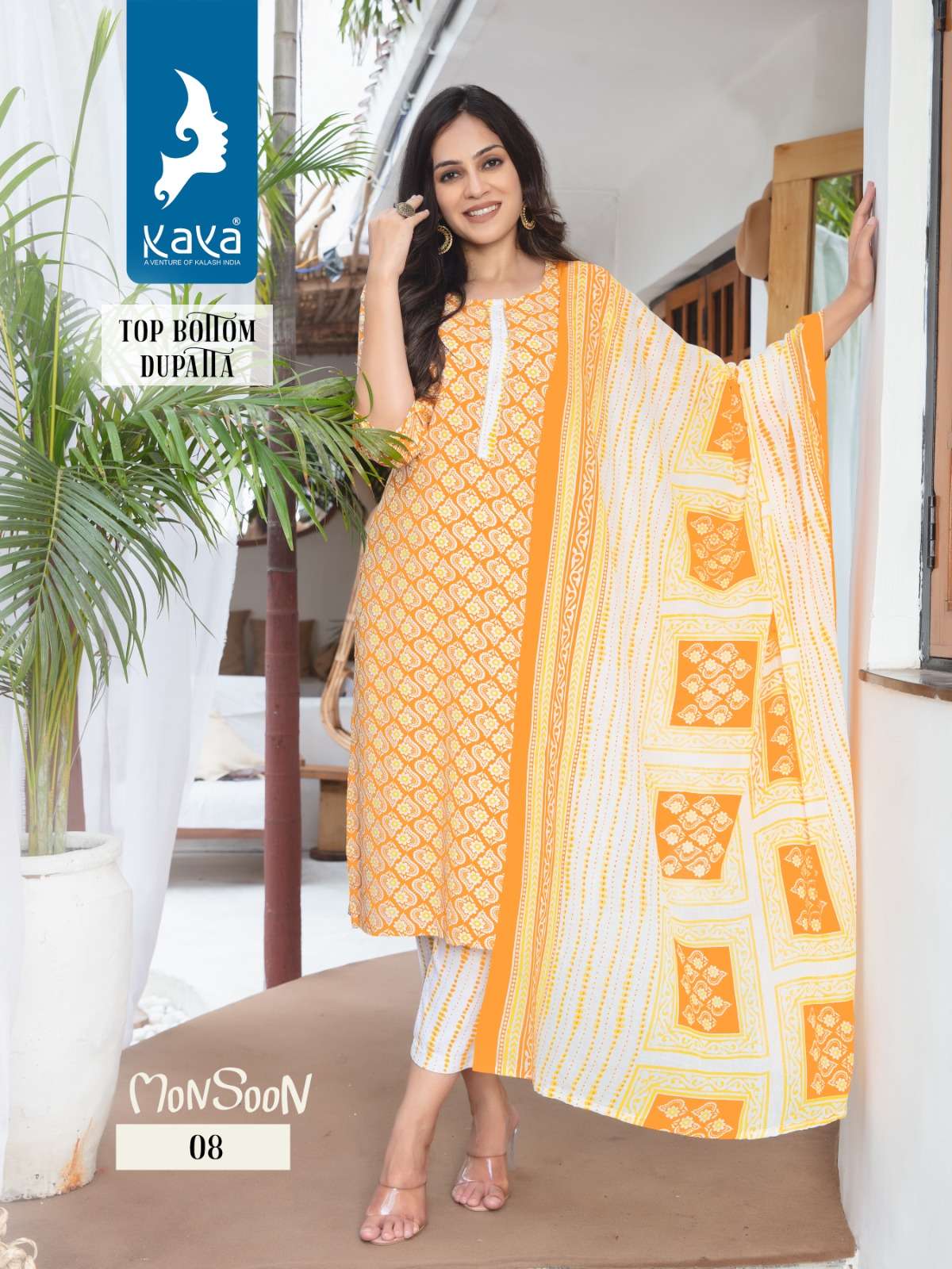 KAYA MONSOON RAYON PRINT KURTI WHOLESALE CATALOG