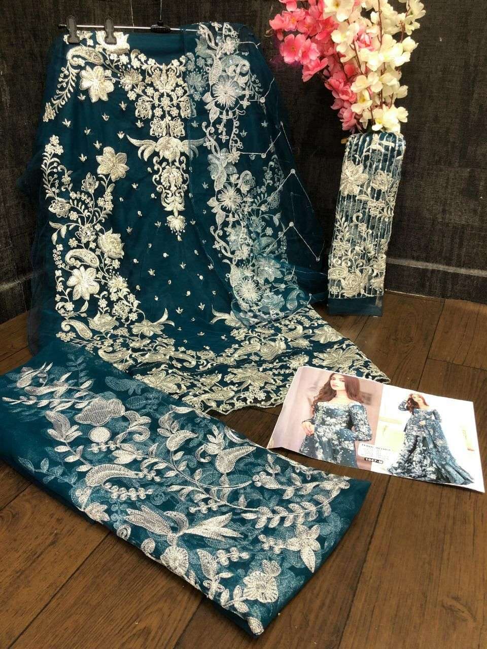 KF-1047 NET WITH  EMBROIDERY  WORK Pakistani Suits Wholesale catalog
