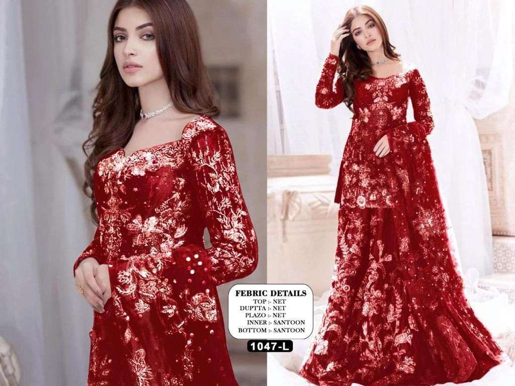 KF-1047 NET WITH  EMBROIDERY  WORK Pakistani Suits Wholesale catalog