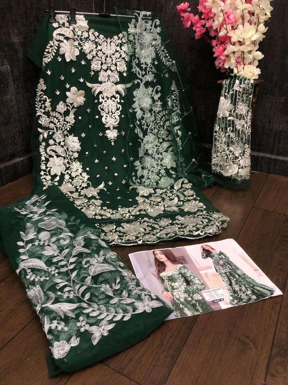 KF-1047 NET WITH  EMBROIDERY  WORK Pakistani Suits Wholesale catalog